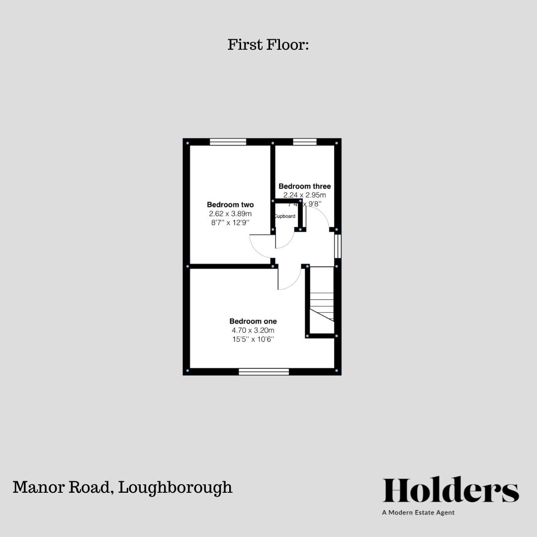 First Floor Floorplan for Manor Road, Loughborough