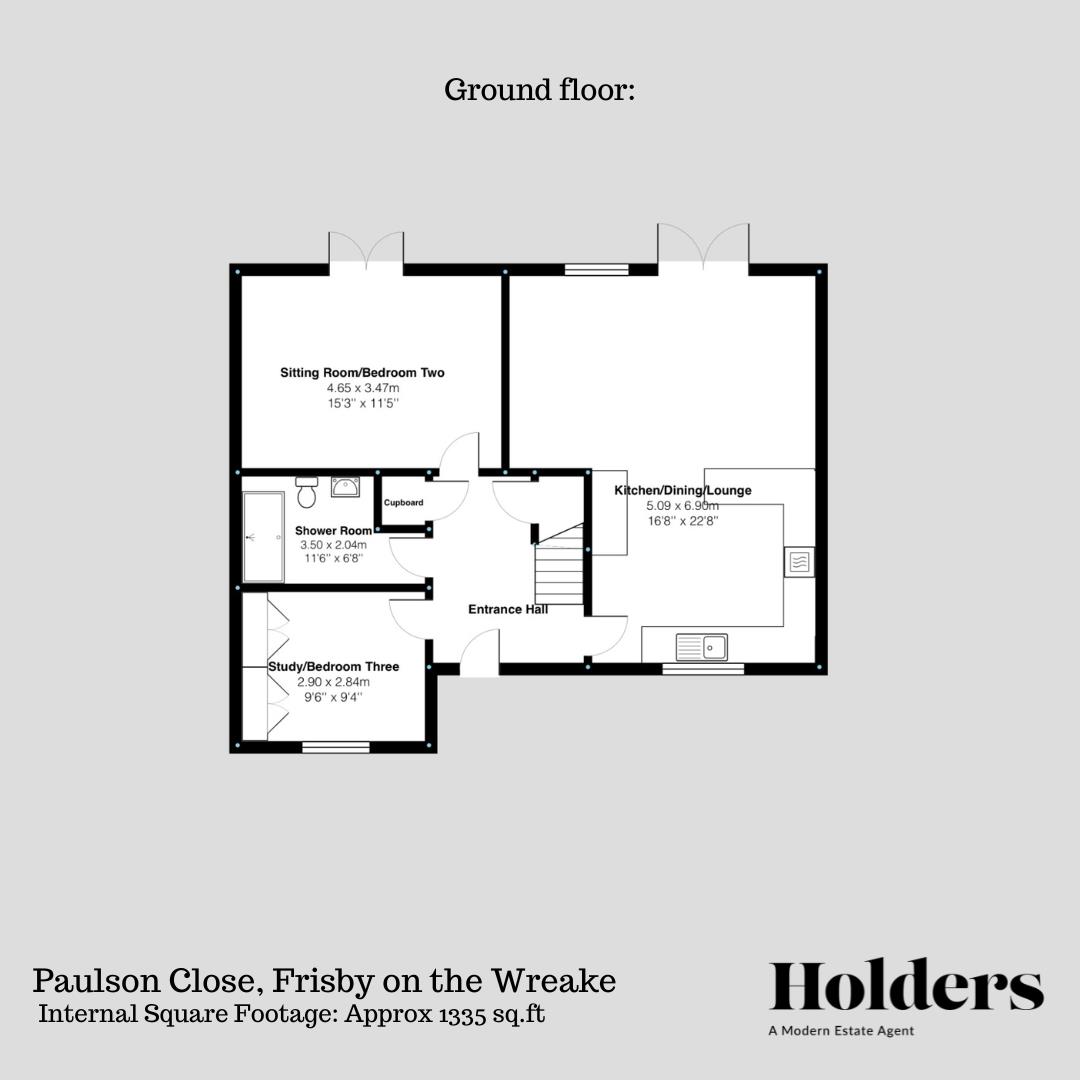 Ground Floor Floorplan for Paulson Close, Frisby on the Wreake, Melton Mowbray