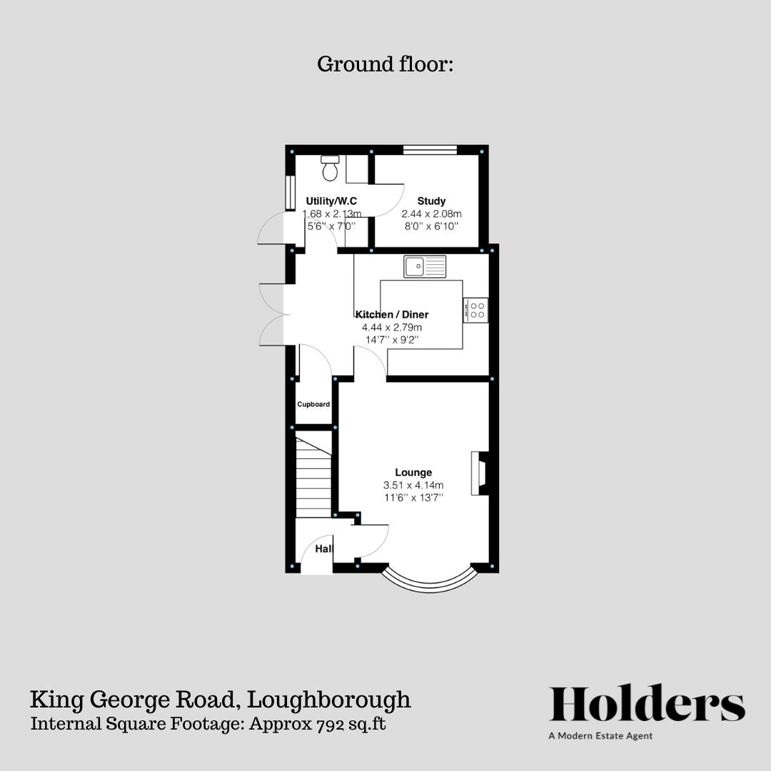 Ground Floor Floorplan for King George Road, Loughborough
