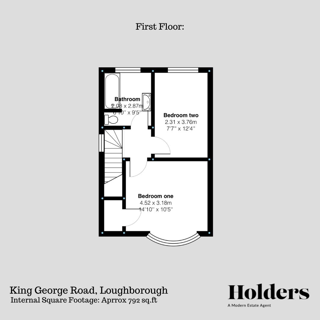 First Floor Floorplan for King George Road, Loughborough