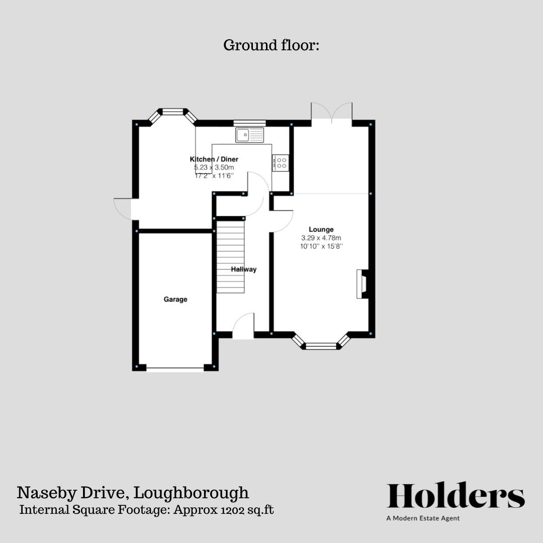 Ground Floor Floorplan for Naseby Drive, Loughborough