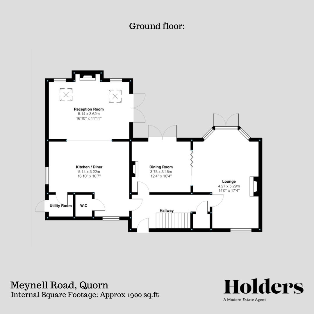 Ground Floor Floorplan for Meynell Road, Quorn
