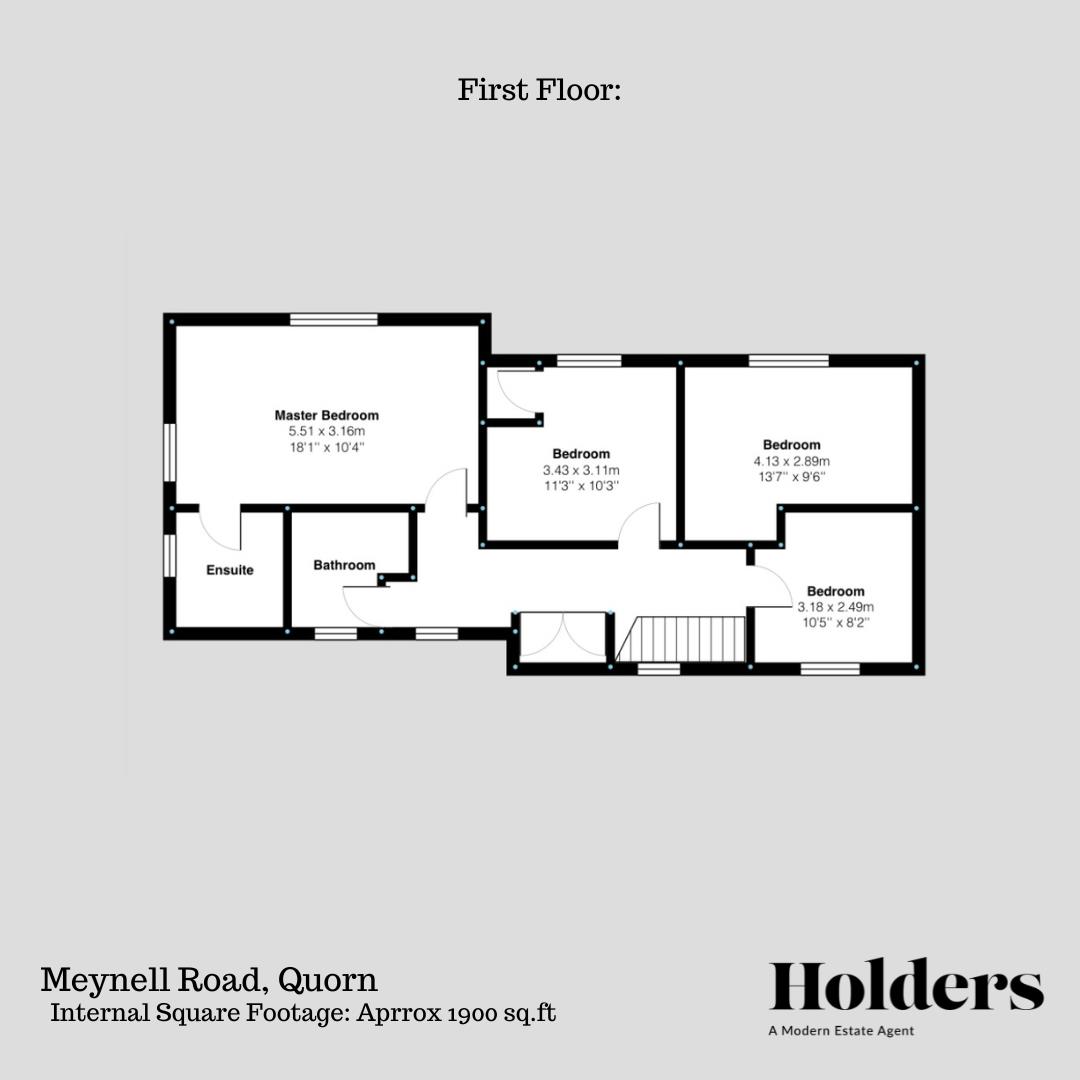 First Floor Floorplan for Meynell Road, Quorn