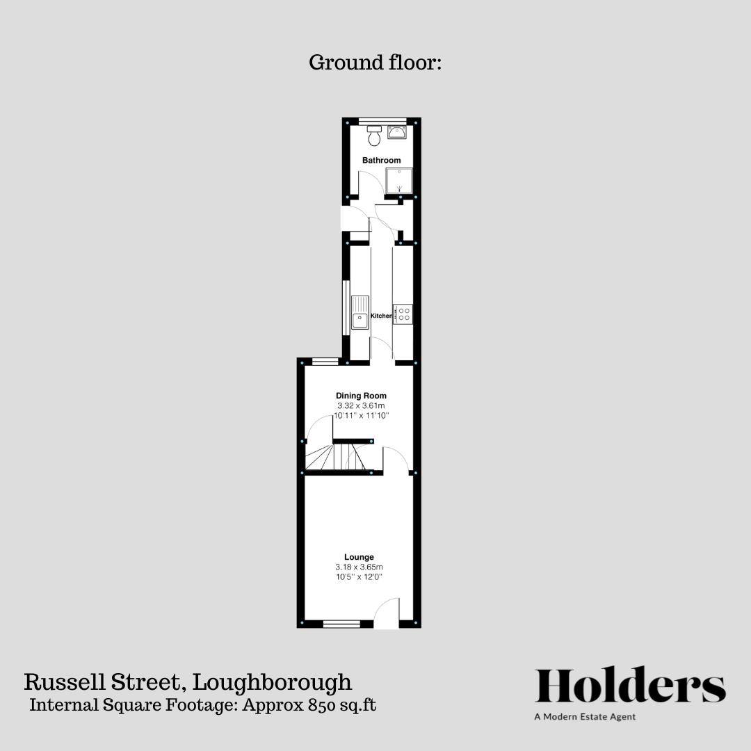 Ground Floor Floorplan for Russell Street, Loughborough