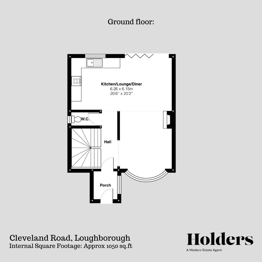 Ground Floor Floorplan for Cleveland Road, Loughborough