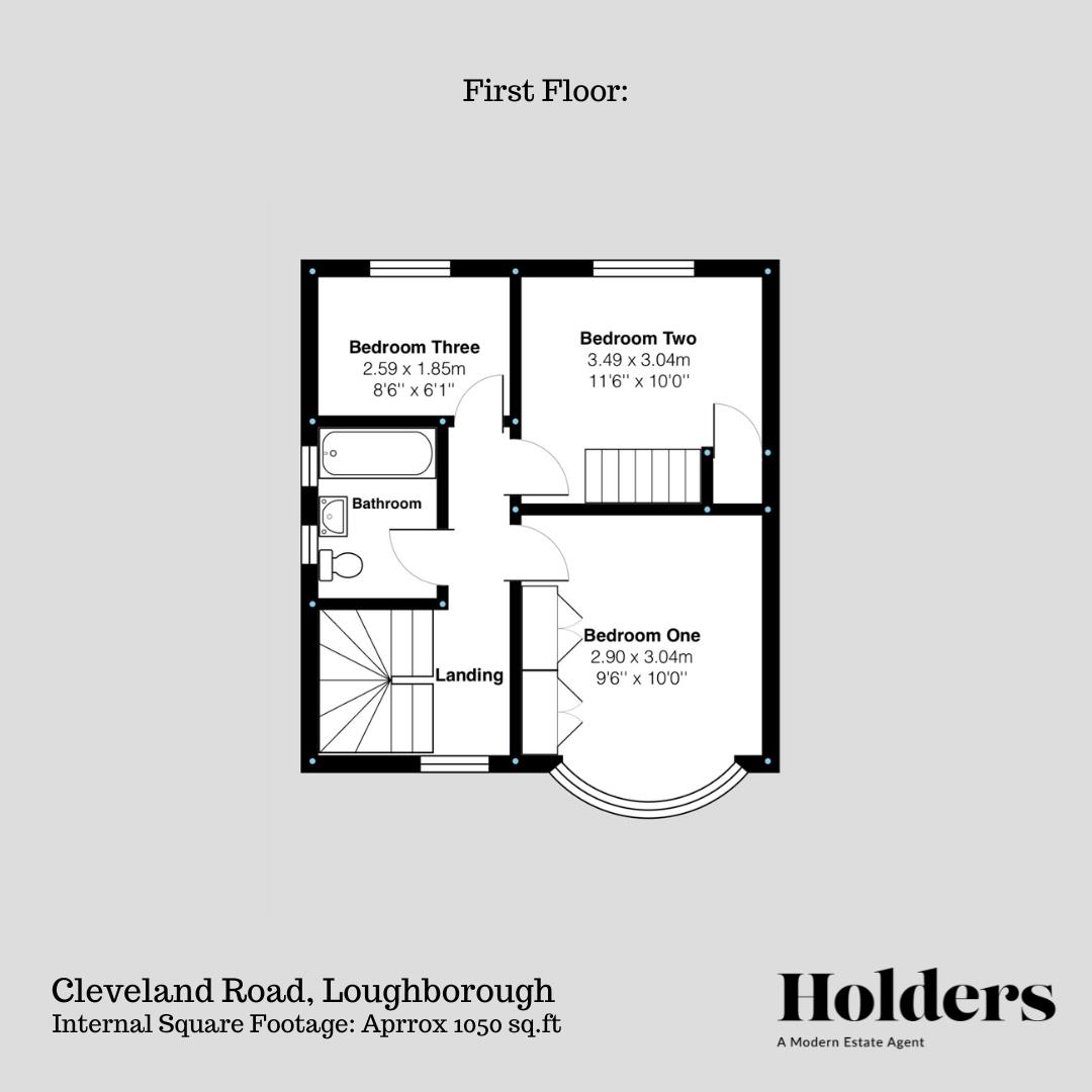 First Floor Floorplan for Cleveland Road, Loughborough