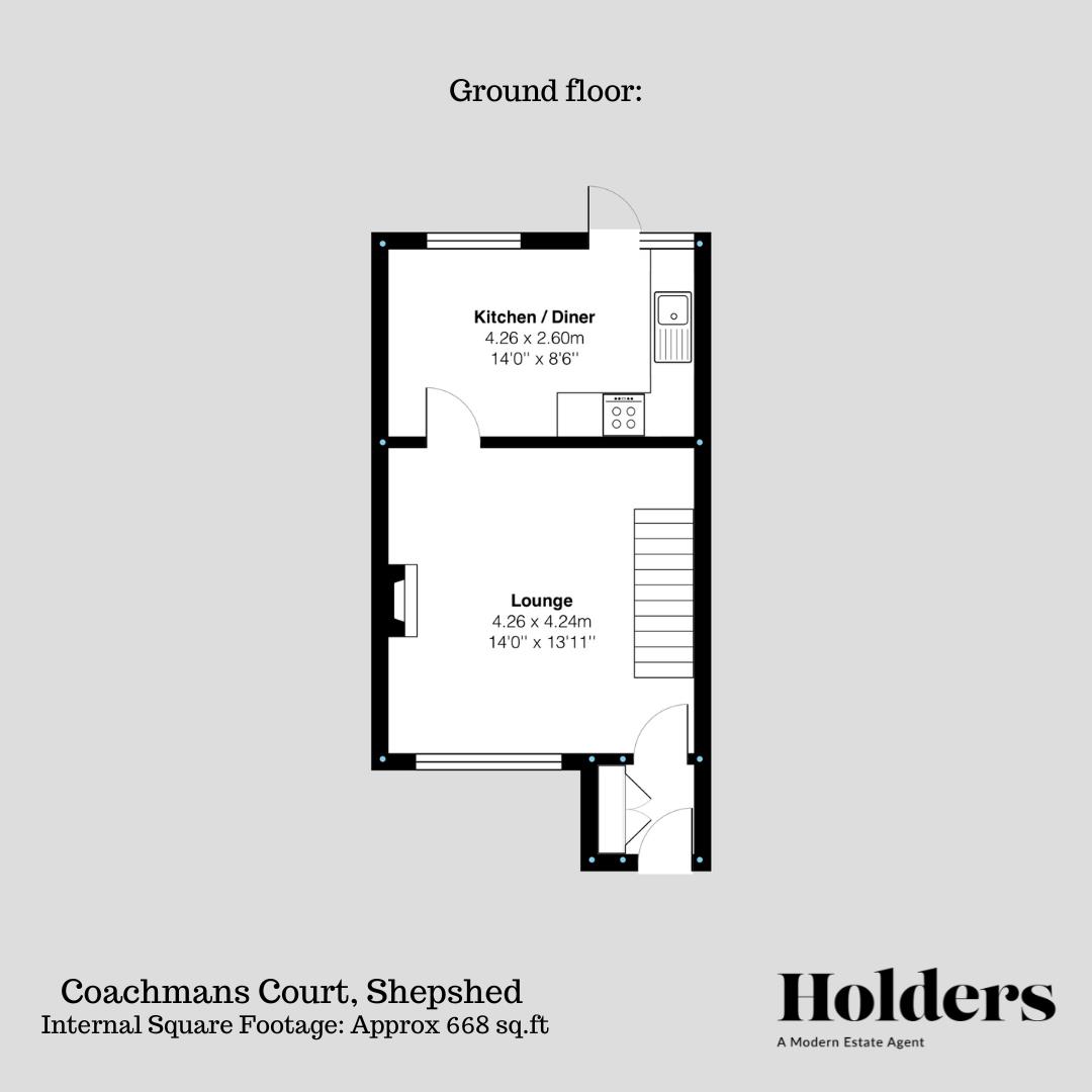 Ground Floor Floorplan for Coachmans Court, Shepshed, Loughborough