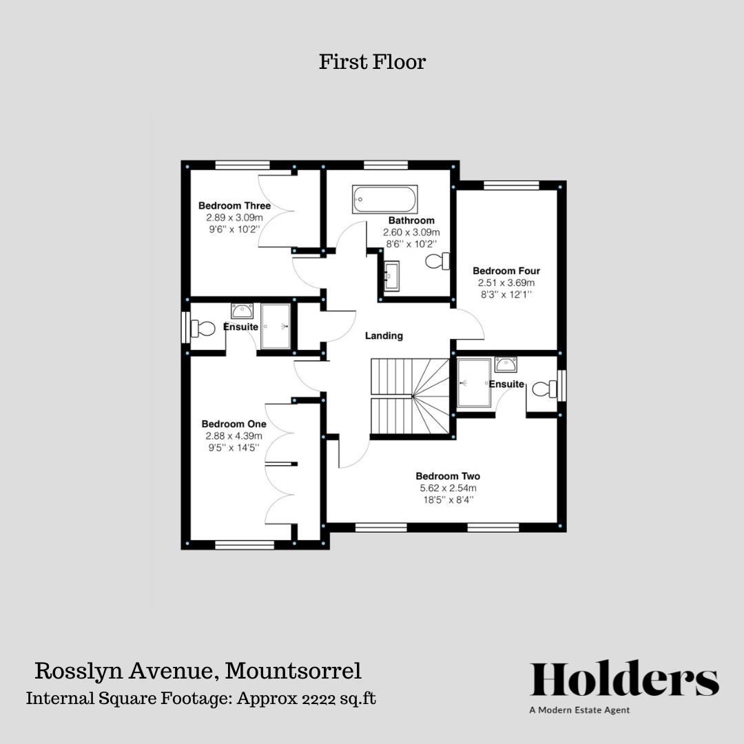 First Floor Floorplan for Rosslyn Avenue, Mountsorrel, Loughborough