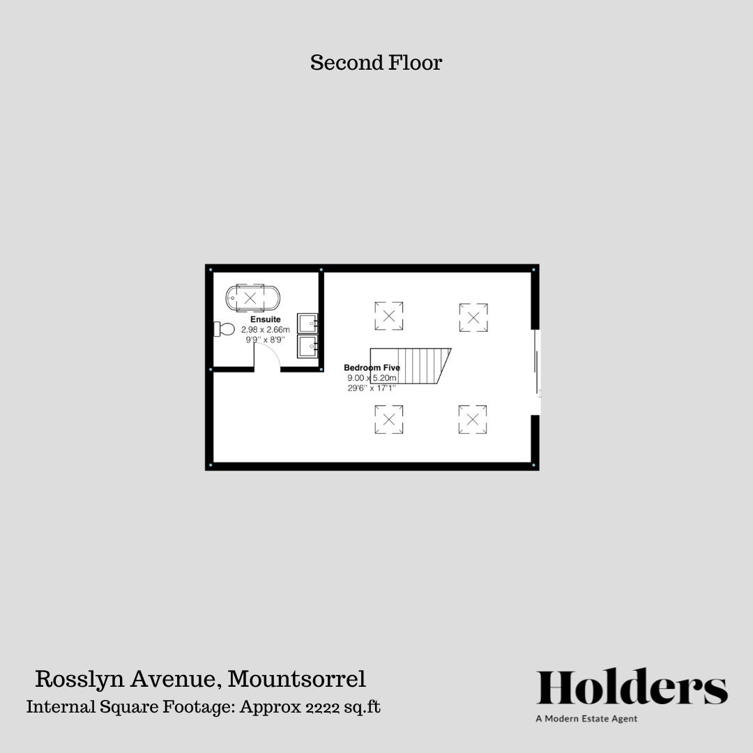 Second Floor Floorplan for Rosslyn Avenue, Mountsorrel, Loughborough