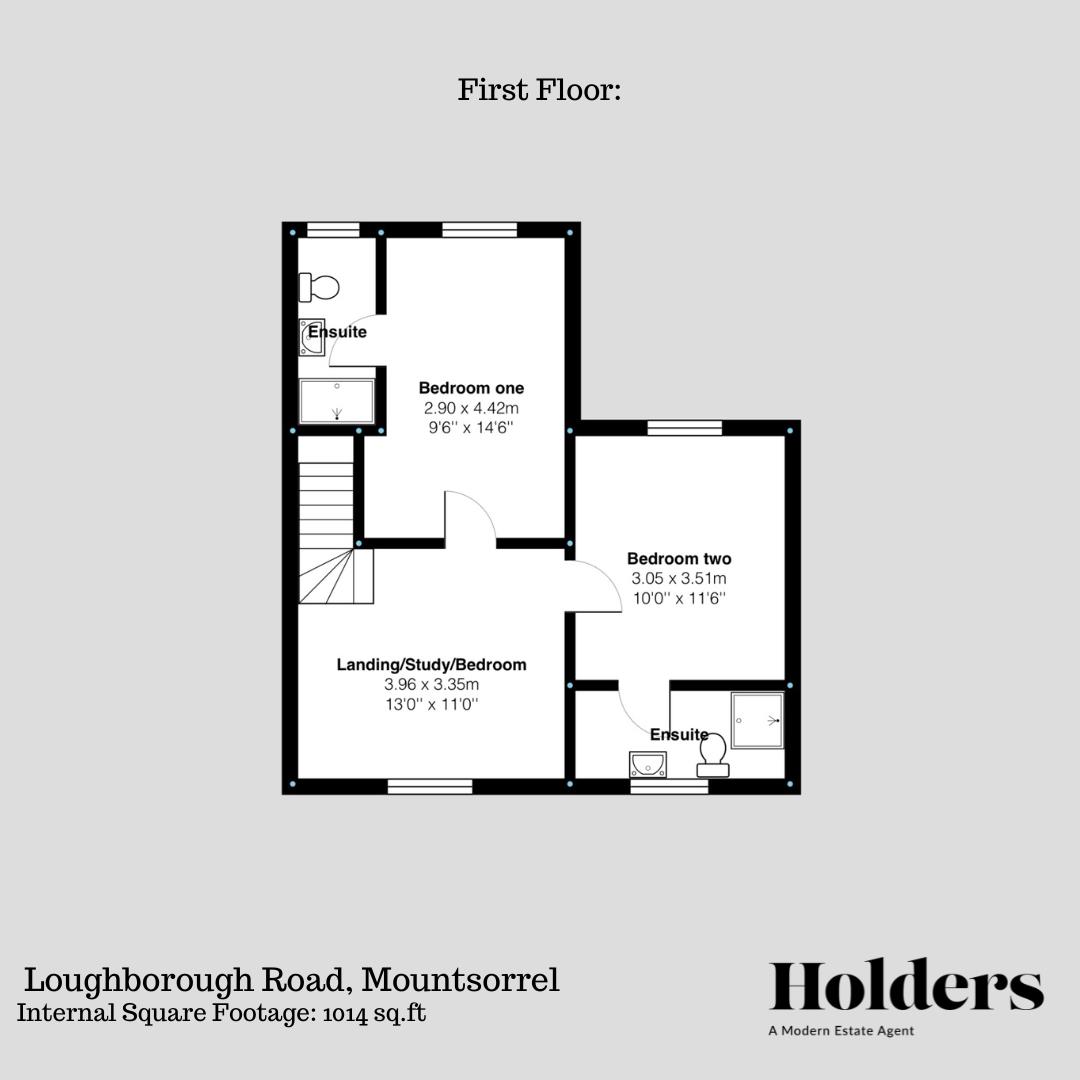 First Floor Floorplan for Loughborough Road, Mountsorrel, Loughborough