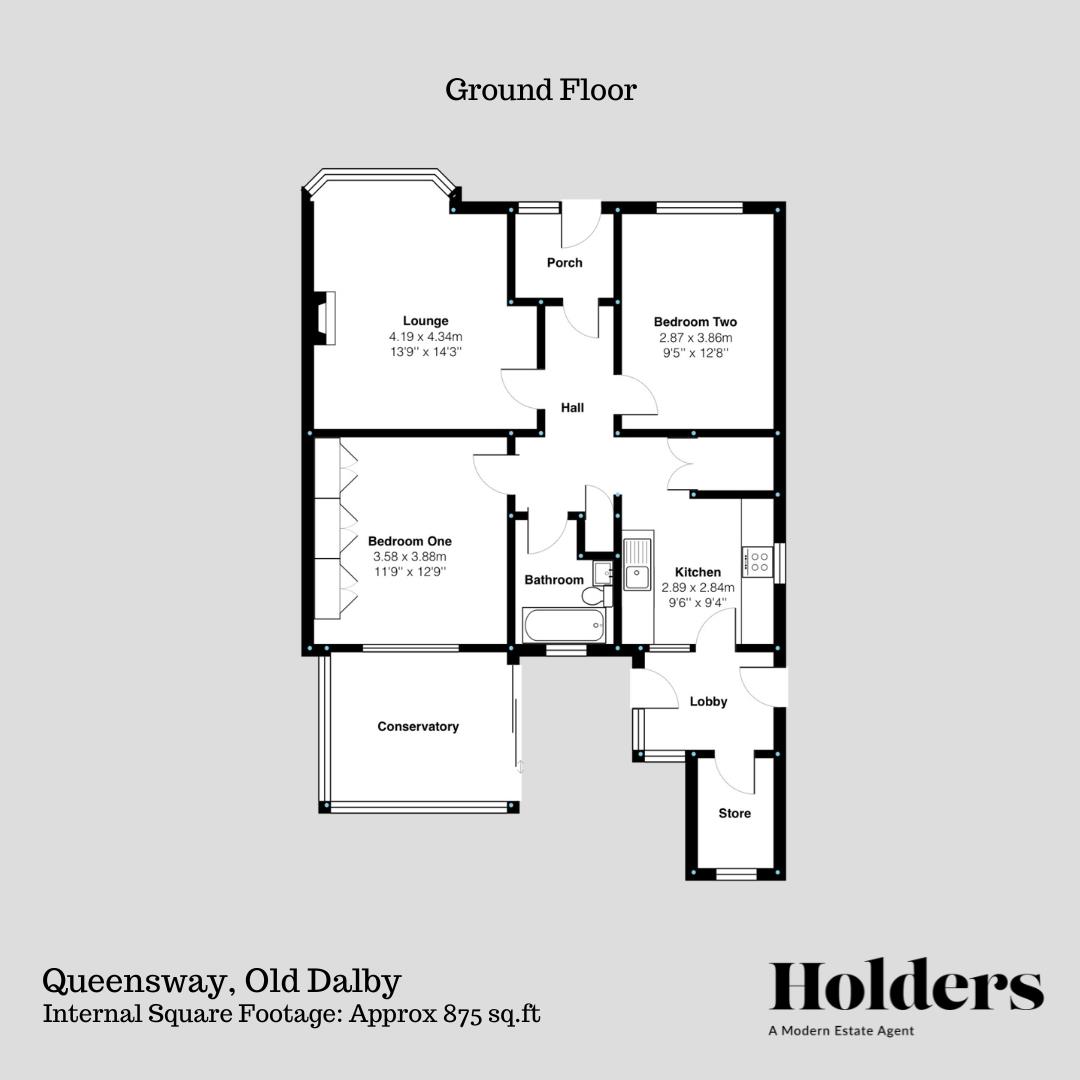 Ground Floor Floorplan for Queensway, Old Dalby, Melton Mowbray