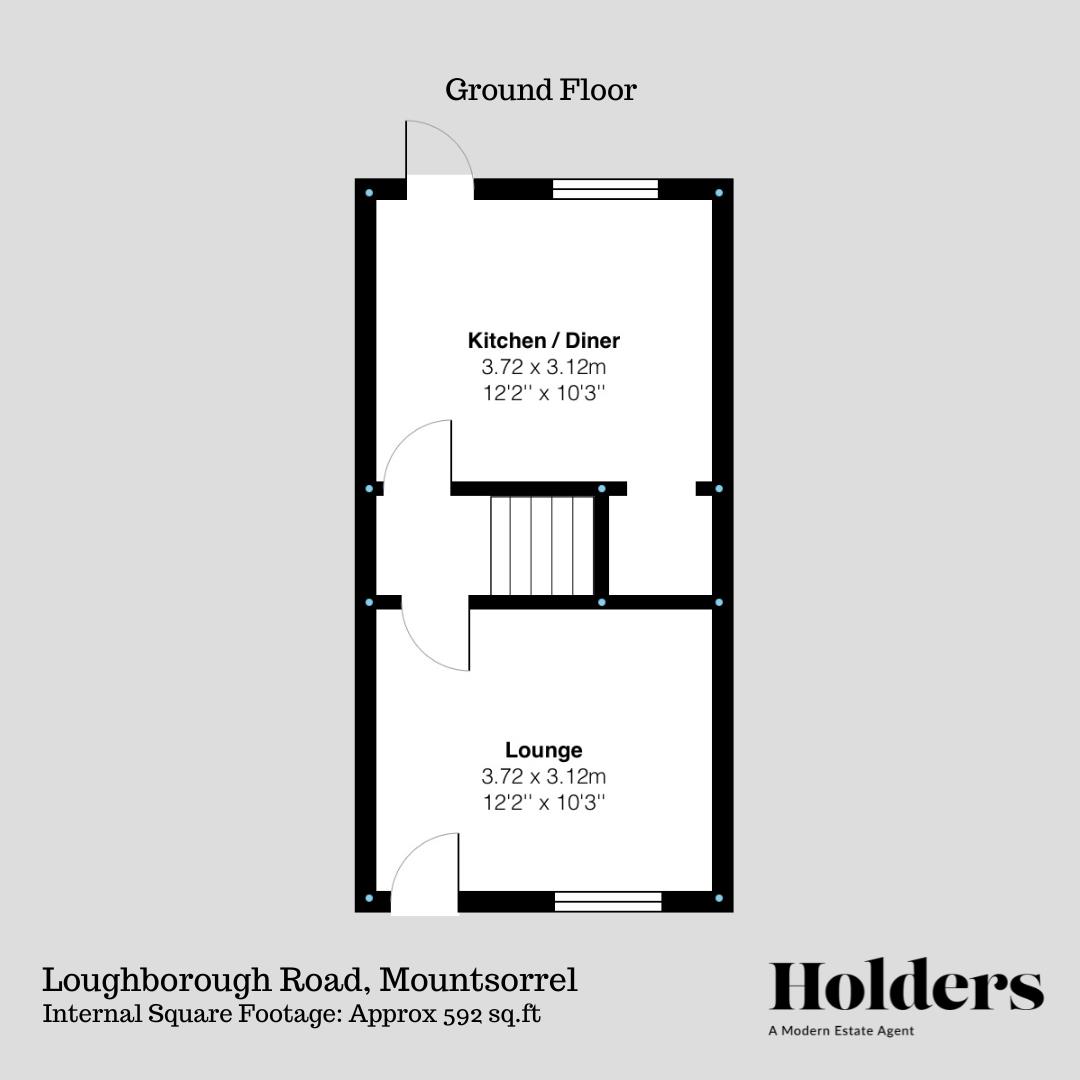 Ground Floor Floorplan for Loughborough Road, Mountsorrel, Loughborough