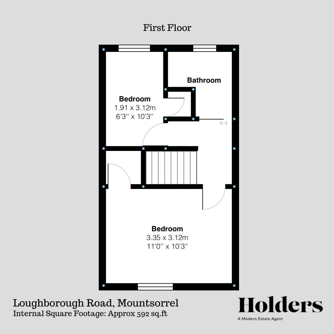 First Floor Floorplan for Loughborough Road, Mountsorrel, Loughborough