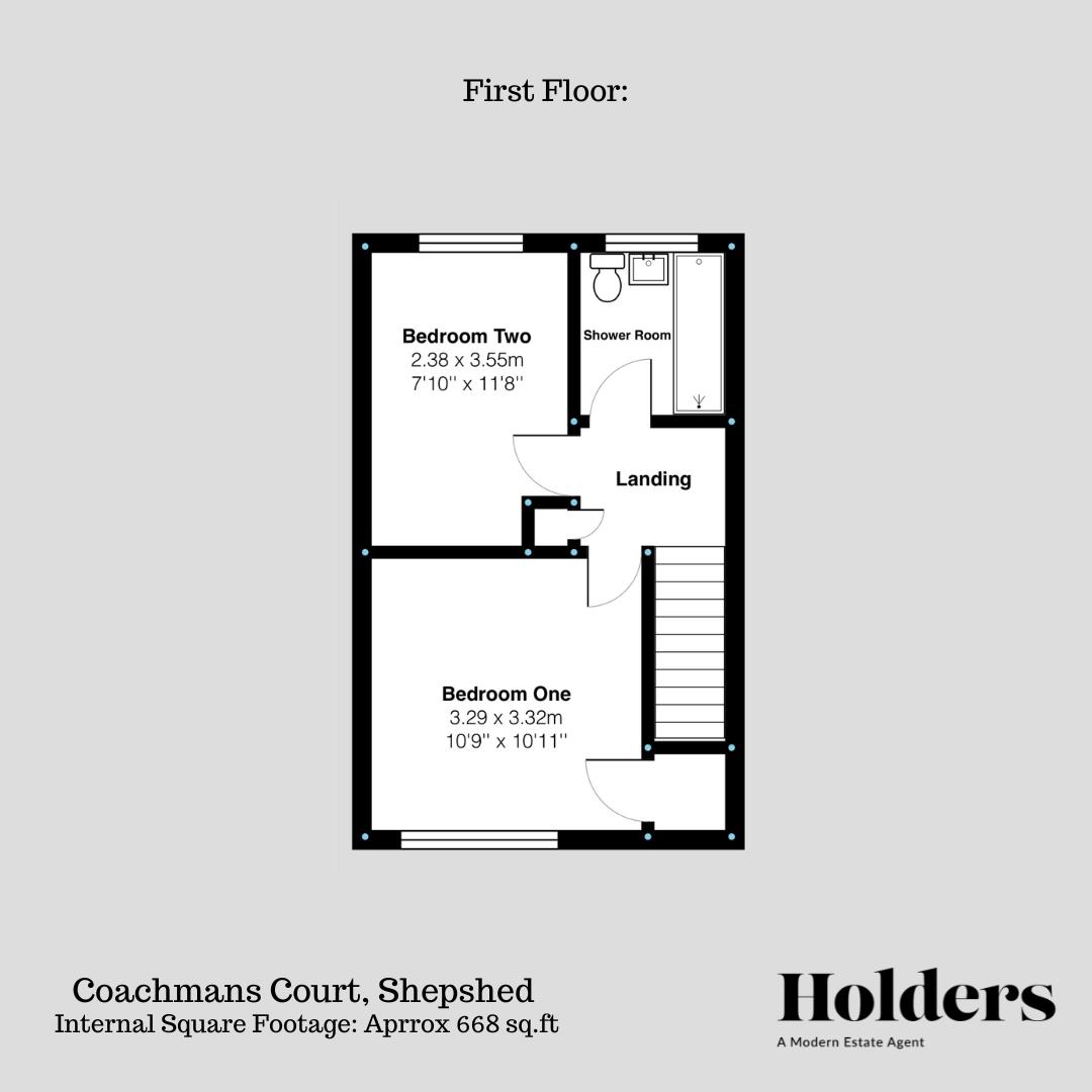 First Floor Floorplan for Coachmans Court, Shepshed, Loughborough