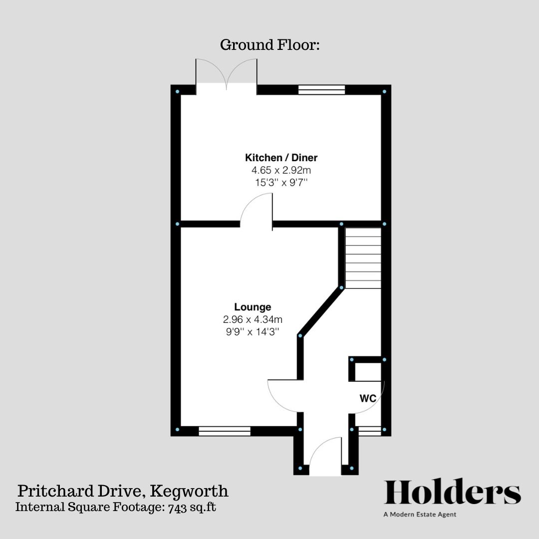 Ground Floor Floorplan for Pritchard Drive, Kegworth, Derby