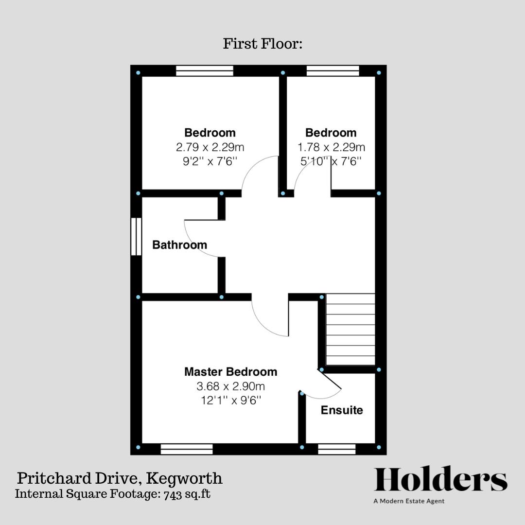 First Floor Floorplan for Pritchard Drive, Kegworth, Derby