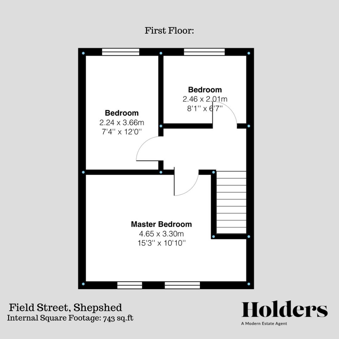 First Floor Floorplan for Field Street, Shepshed, Loughborough
