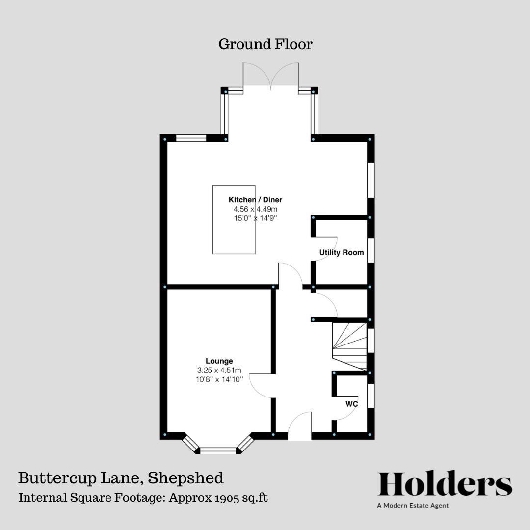 Ground Floor Floorplan for Buttercup Lane, Shepshed, Loughborough