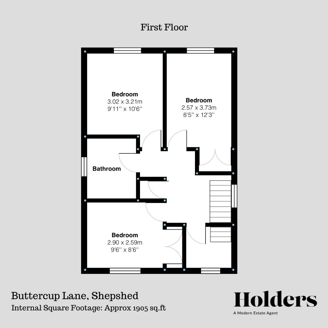 First Floor Floorplan for Buttercup Lane, Shepshed, Loughborough