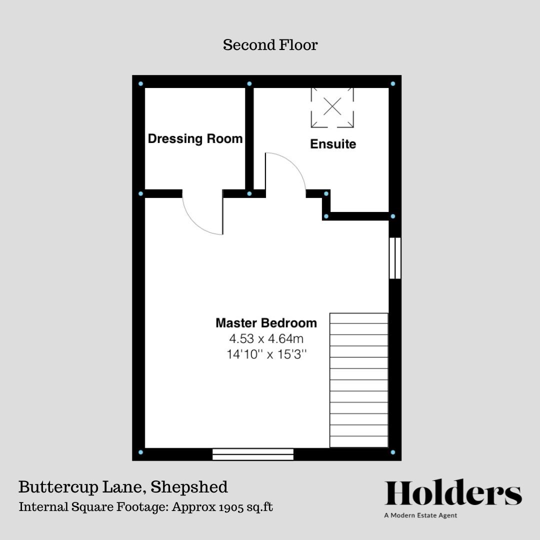 Second Floor Floorplan for Buttercup Lane, Shepshed, Loughborough
