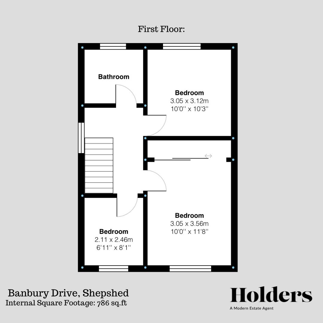 First Floor Floorplan for Banbury Drive, Shepshed, Loughborough