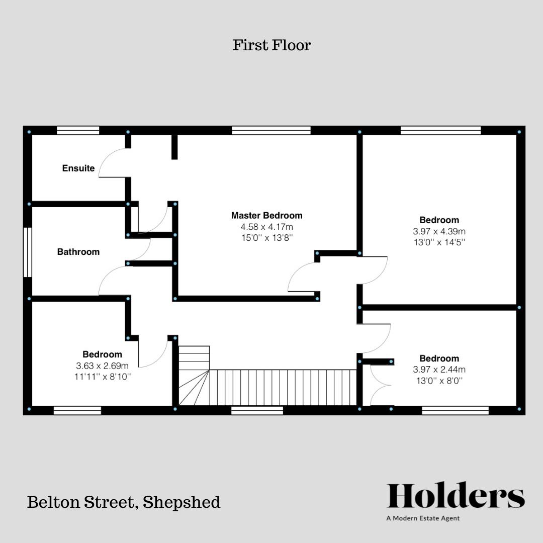 First Floor Floorplan for Belton Street, Shepshed, Loughborough