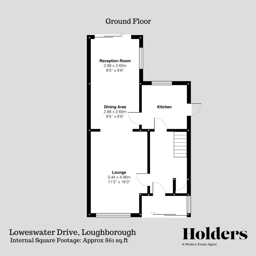 Ground Floor Floorplan for Loweswater Drive, Loughborough