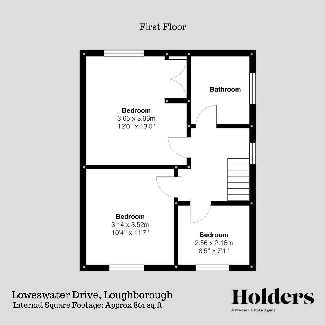 First Floor Floorplan for Loweswater Drive, Loughborough