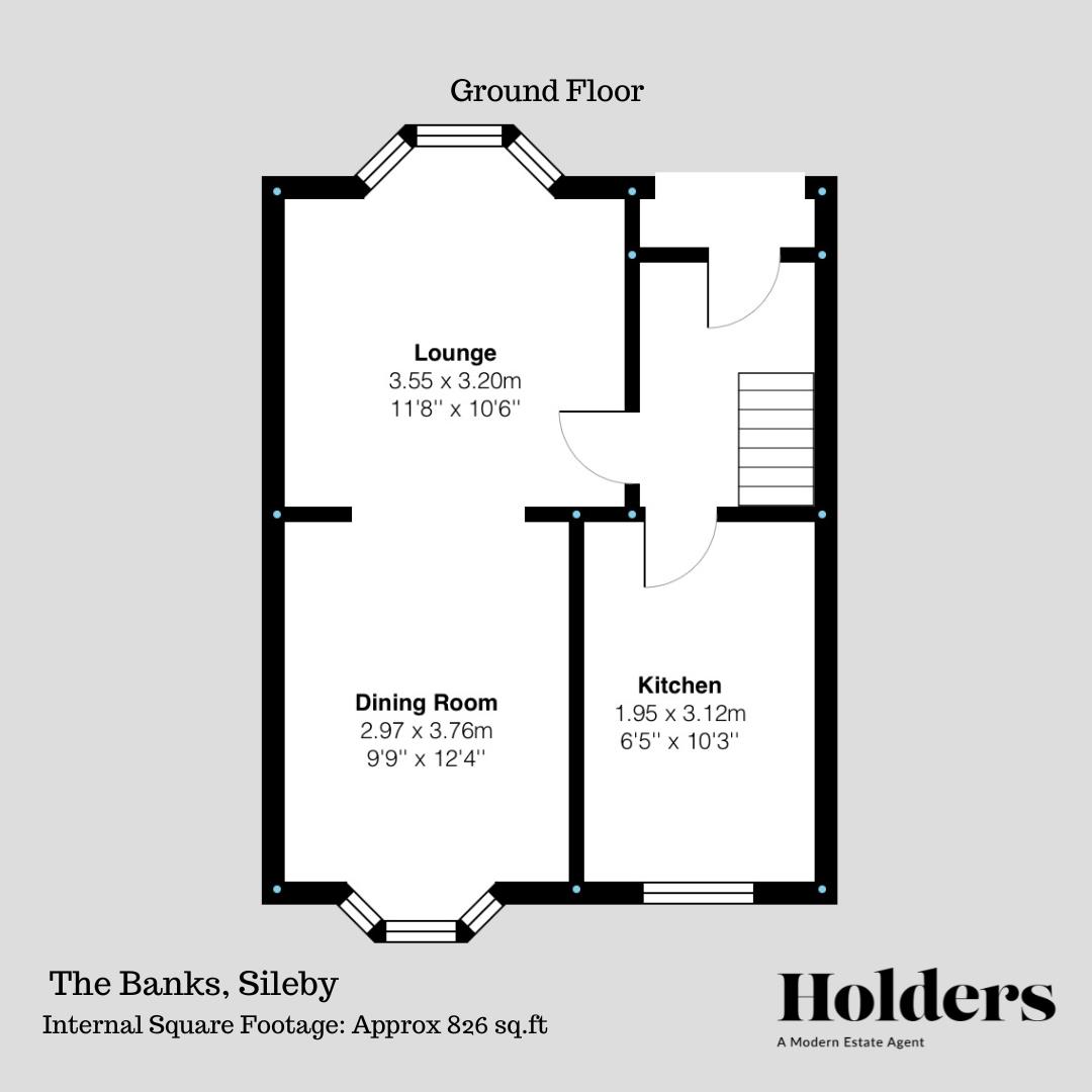 Ground Floor Floorplan for The Banks, Sileby, Loughborough