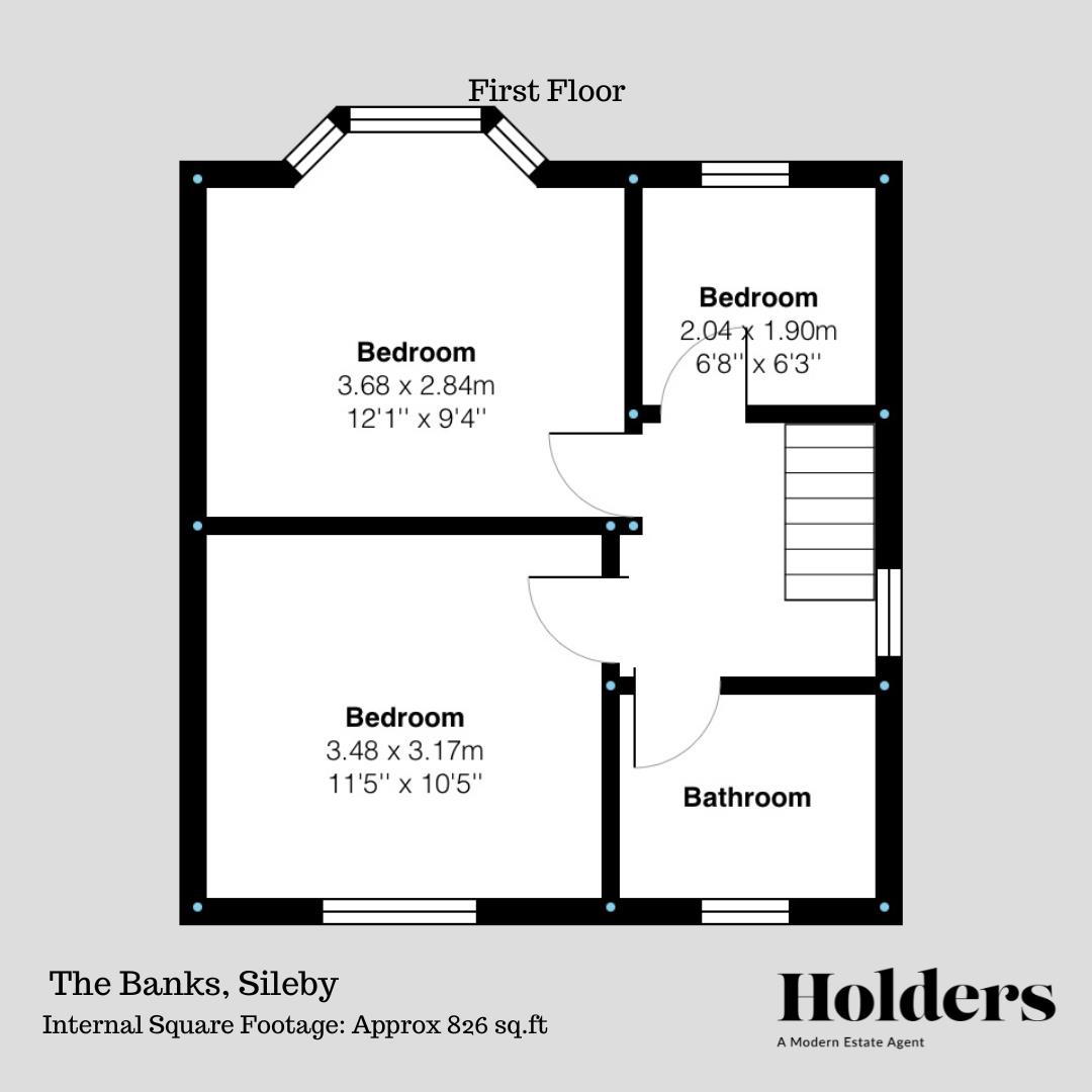First Floor Floorplan for The Banks, Sileby, Loughborough