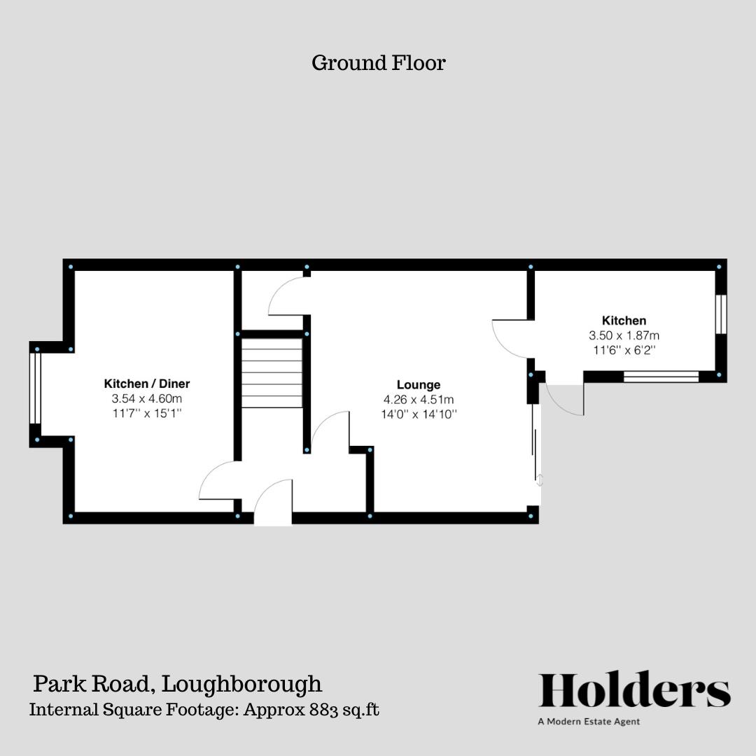 Ground Floor Floorplan for Park Road, Loughborough