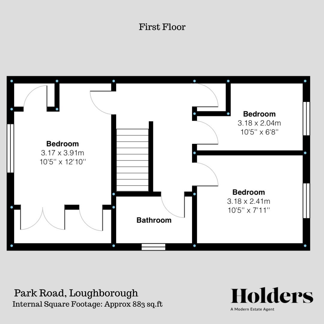 First Floor Floorplan for Park Road, Loughborough