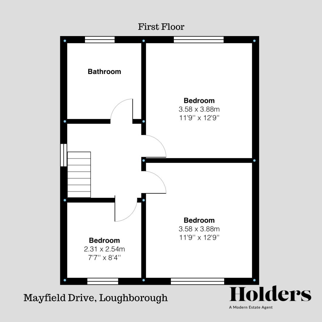 First Floor Floorplan for Mayfield Drive, Loughborough