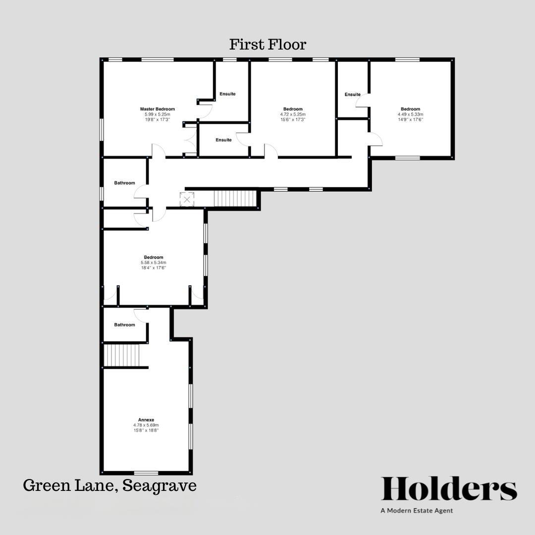 First Floor Floorplan for Green Lane, Seagrave, Loughborough