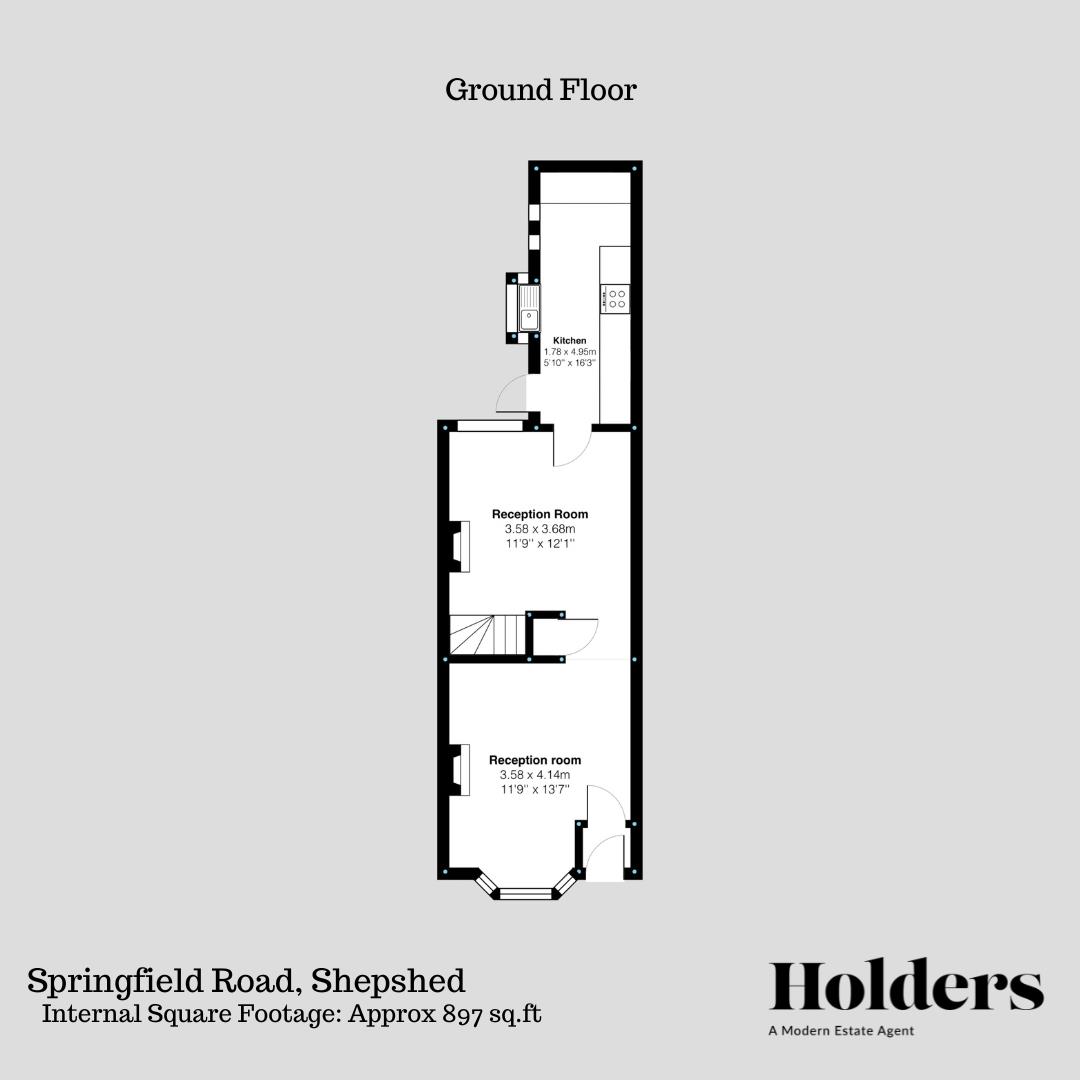Ground Floor Floorplan for Springfield Road, Shepshed, Loughborough