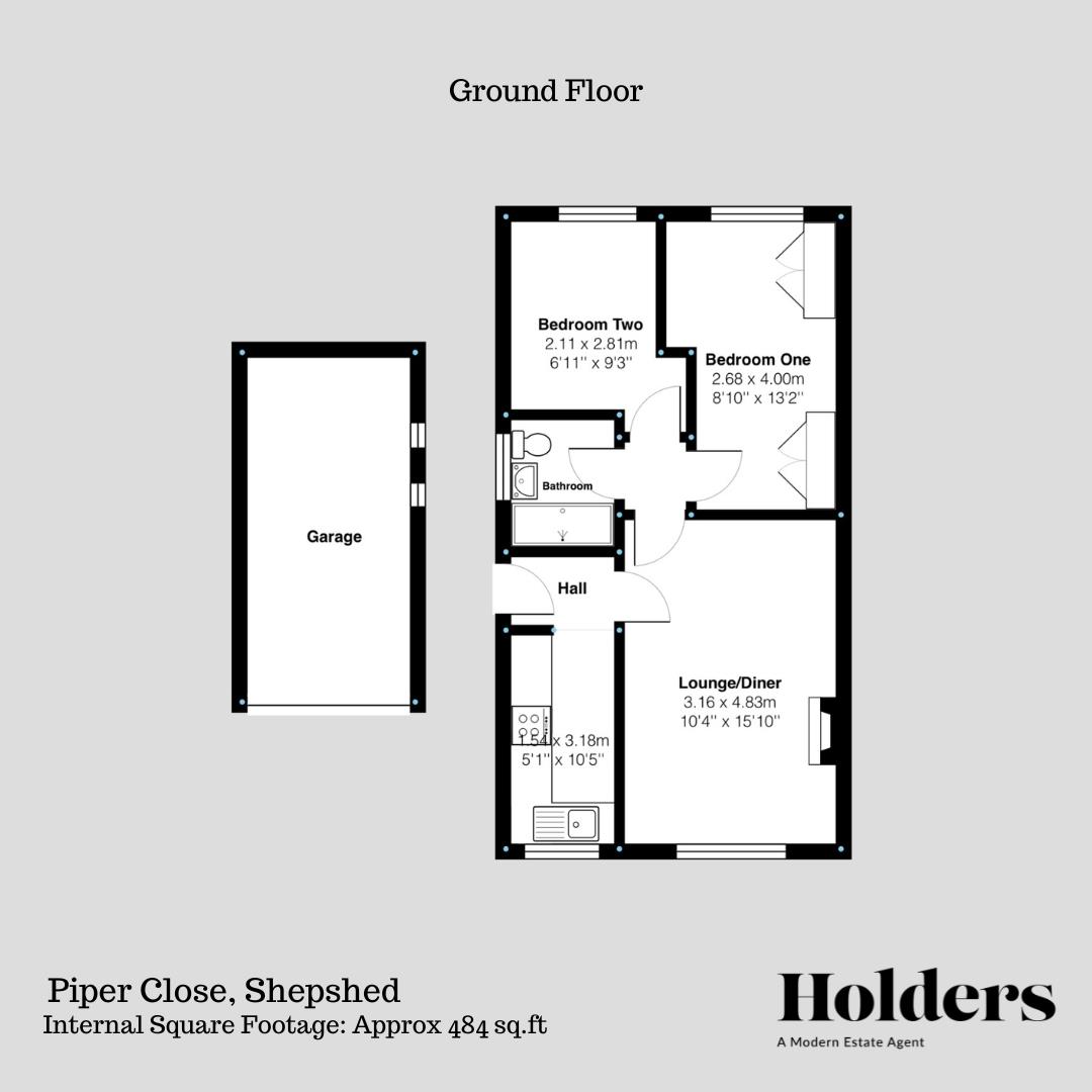 Ground Floor Floorplan for Piper Close, Shepshed, Loughborough