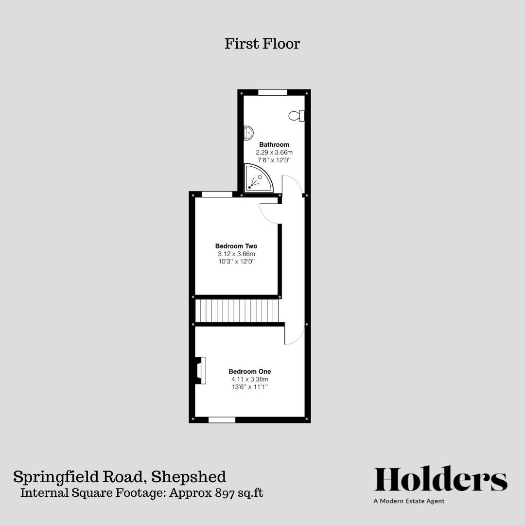 First Floor Floorplan for Springfield Road, Shepshed, Loughborough