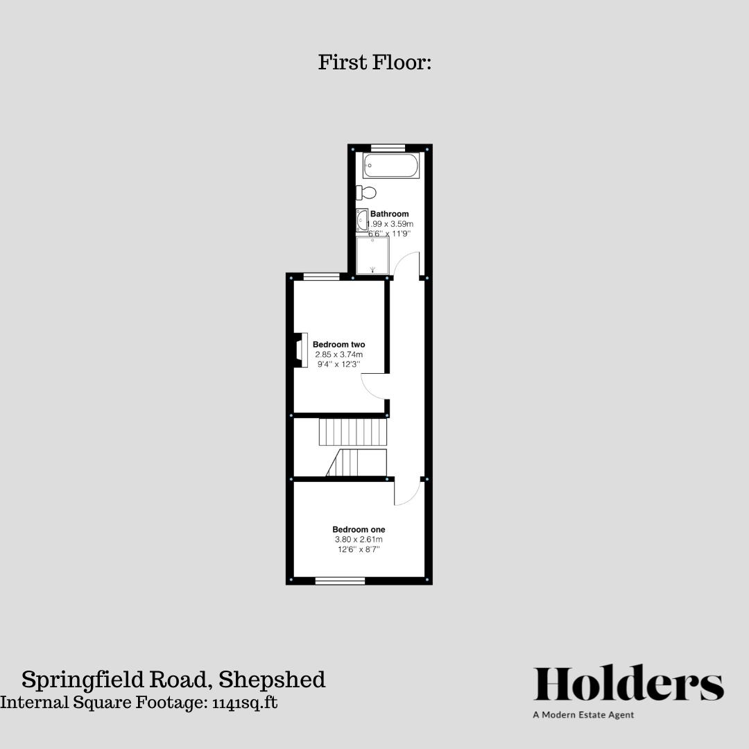 First Floor Floorplan for Springfield Road, Shepshed, Loughborough