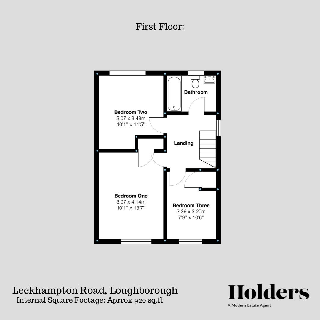 First Floor Floorplan for Leckhampton Road, Loughborough