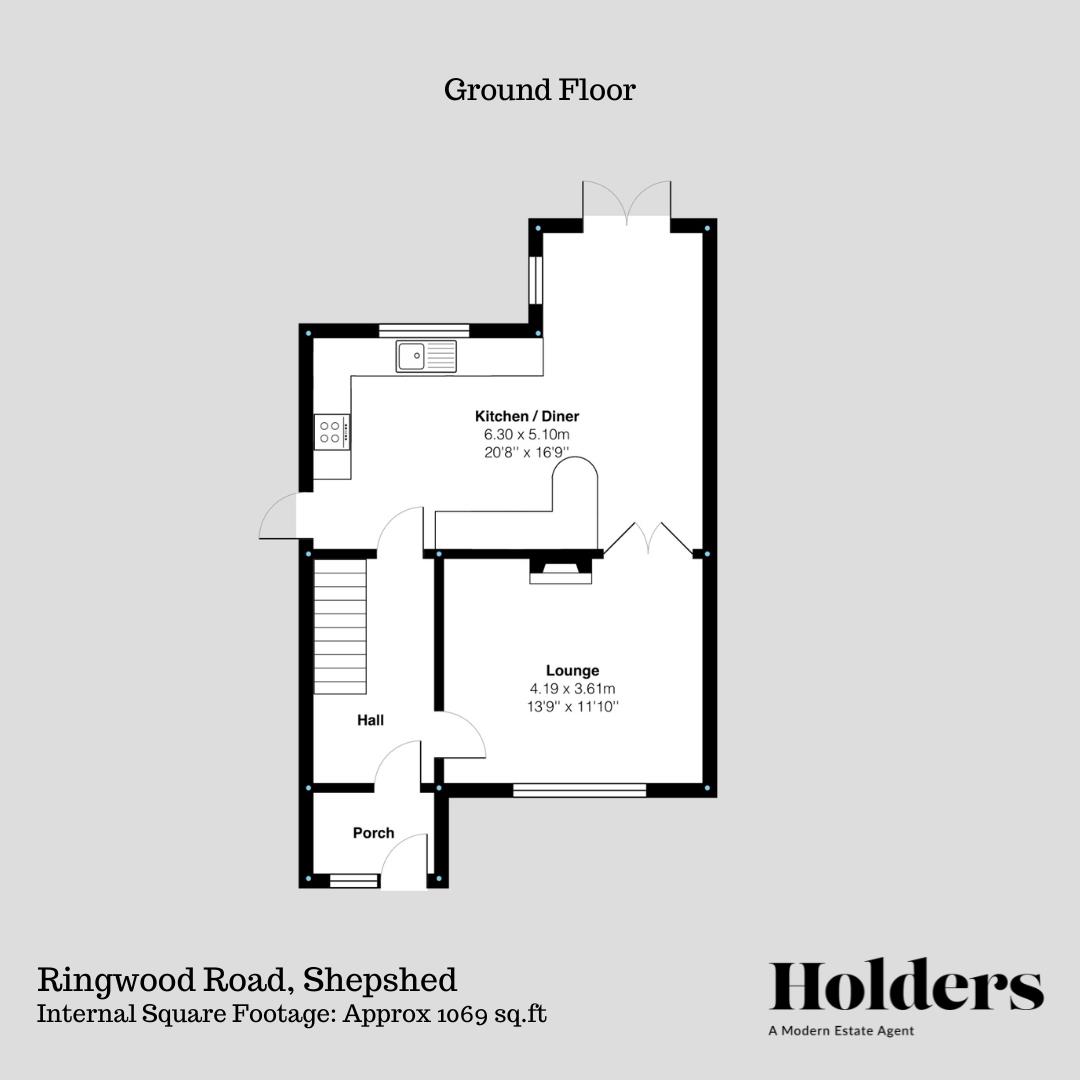 Ground Floor Floorplan for Ringwood Road, Shepshed, Loughborough