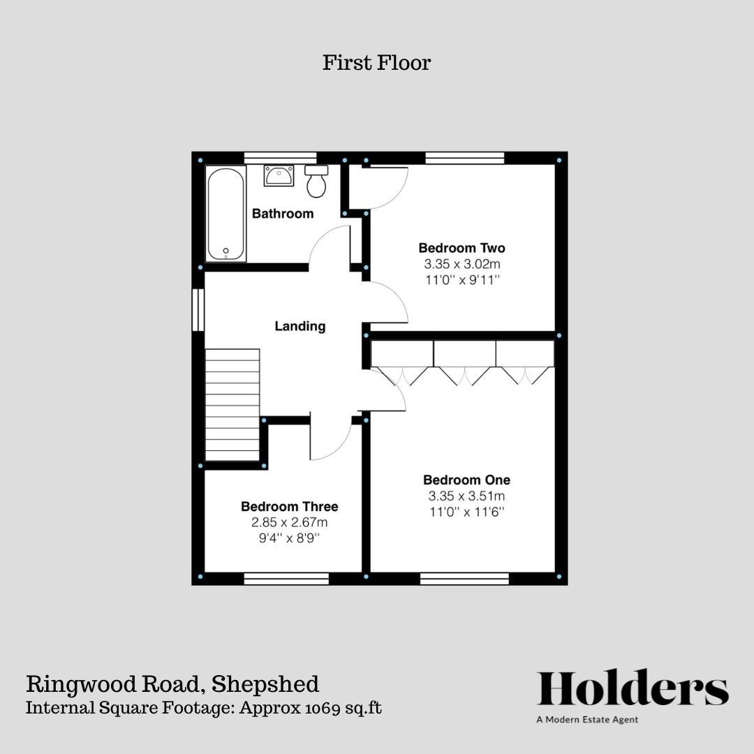 First Floor Floorplan for Ringwood Road, Shepshed, Loughborough