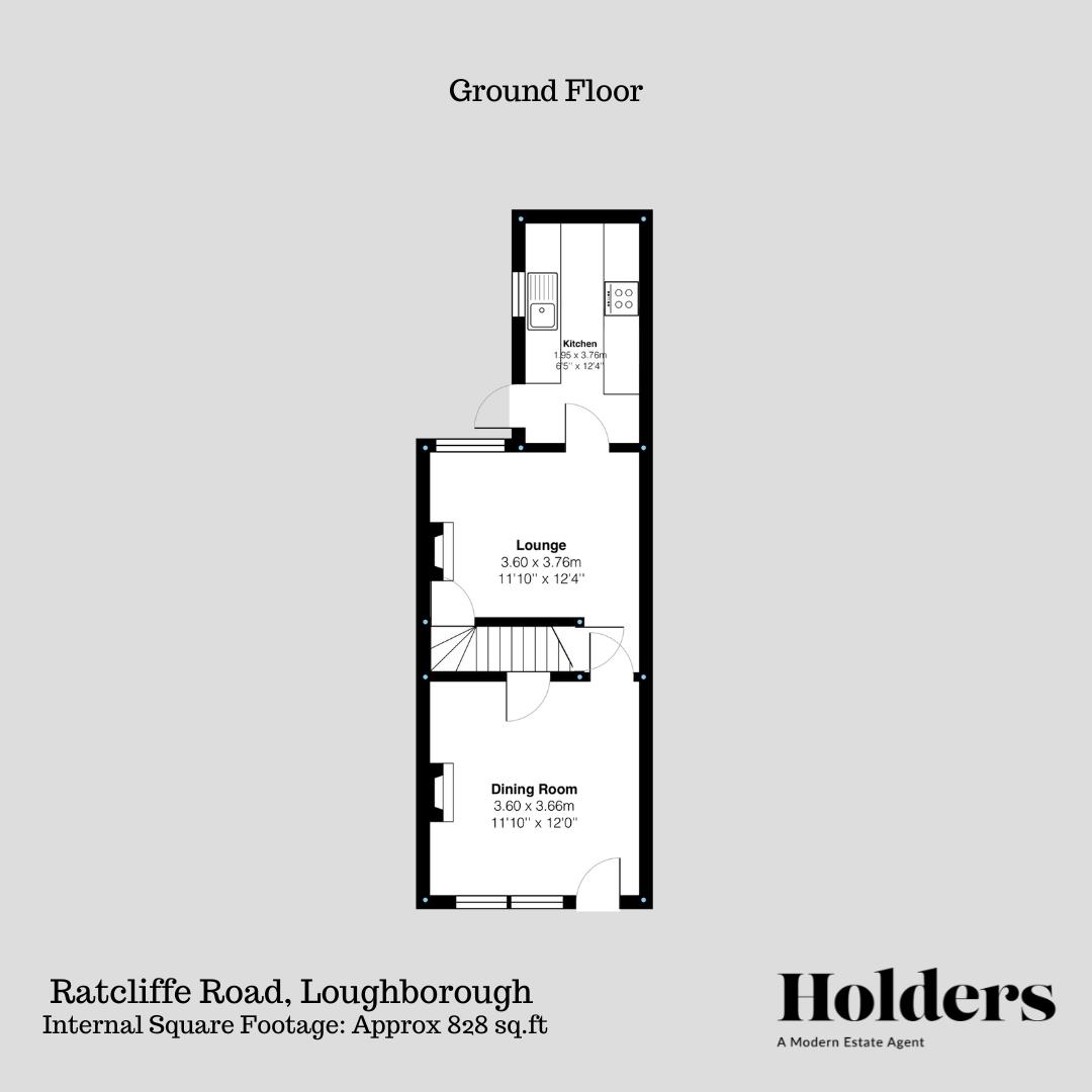 Ground Floor Floorplan for Ratcliffe Road, Loughborough