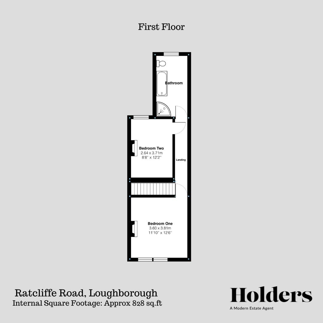First Floor Floorplan for Ratcliffe Road, Loughborough