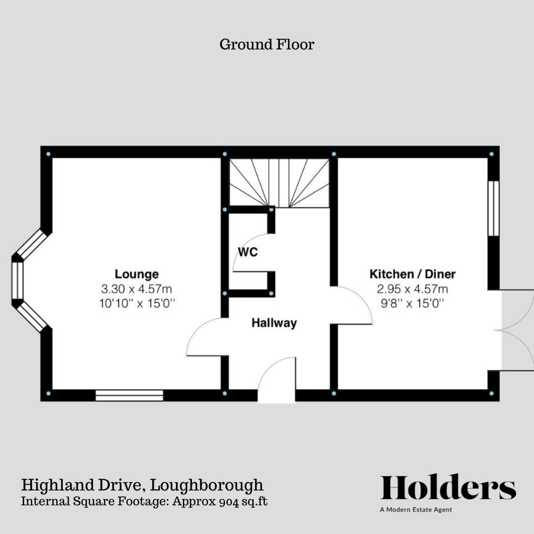 Ground Floor Floorplan for Highland Drive, Loughborough