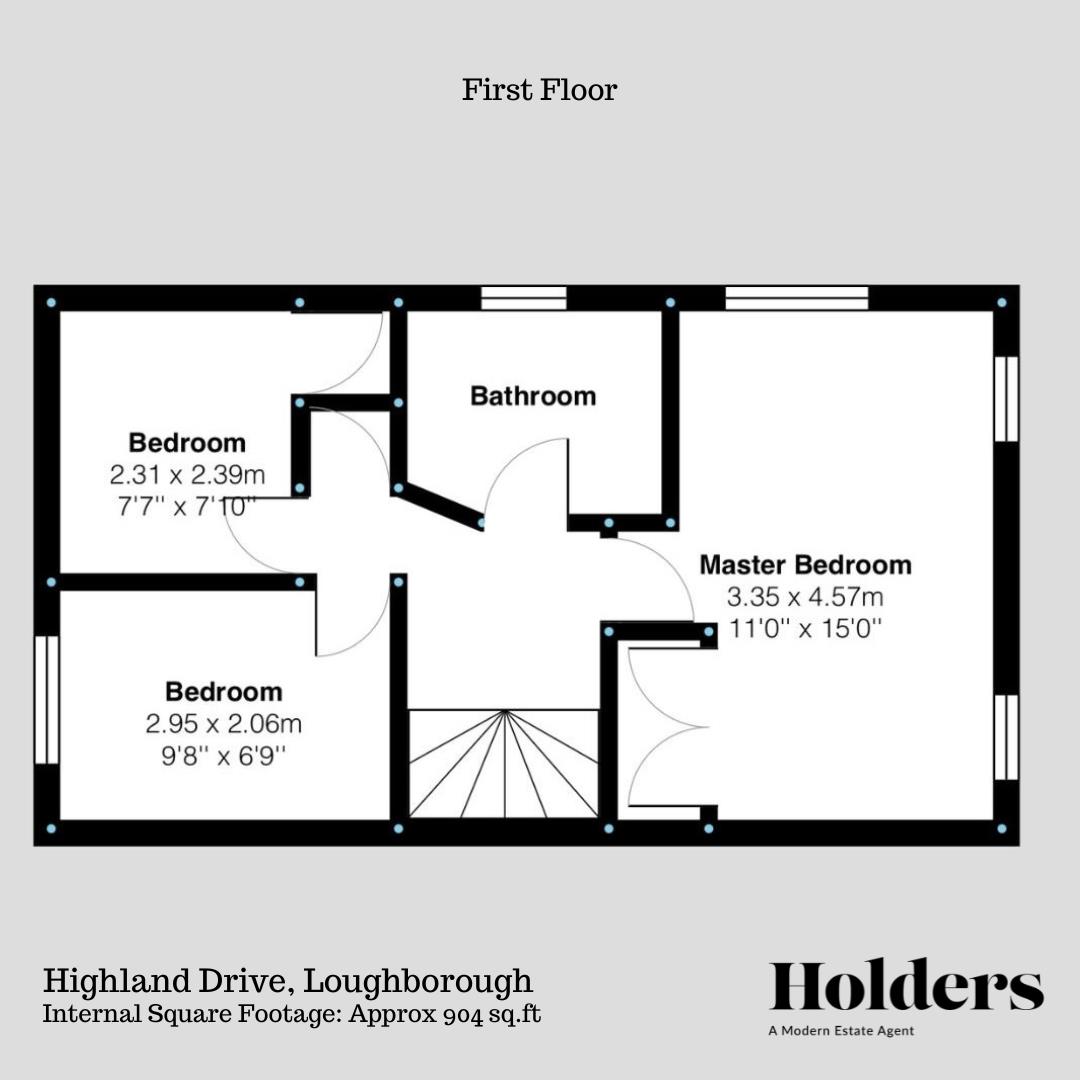 First Floor Floorplan for Highland Drive, Loughborough