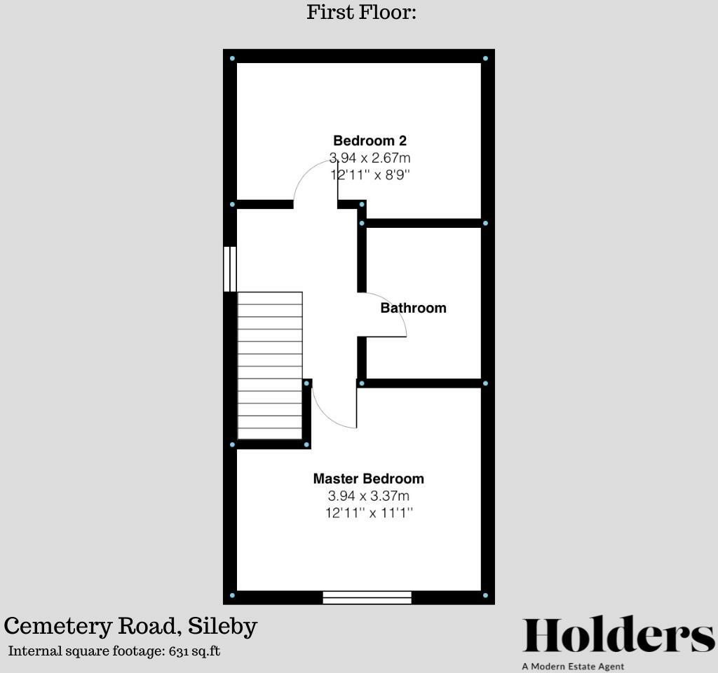 First Floor Floorplan for Brick Kiln Lane, Sileby, Sileby