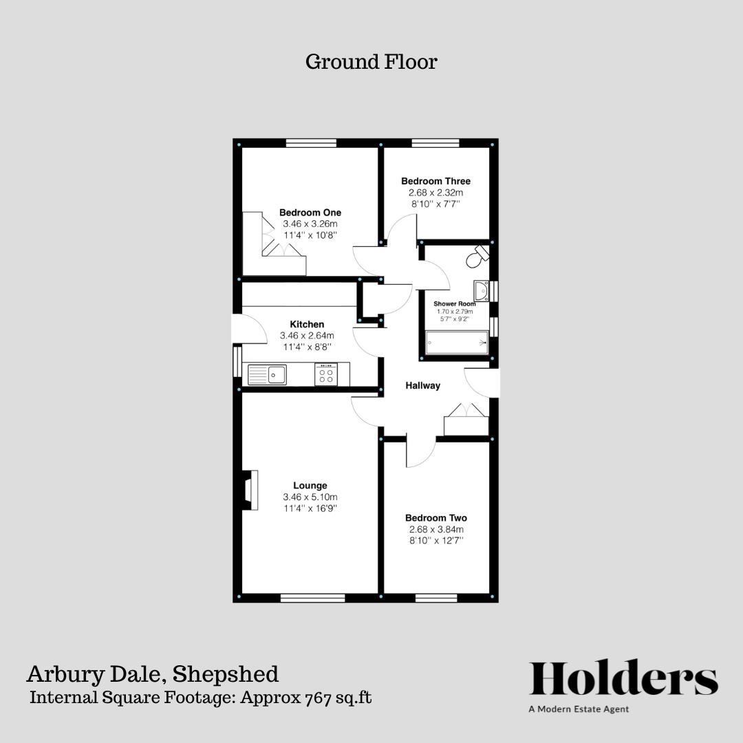 Ground Floor Floorplan for Arbury Dale, Shepshed, Loughborough