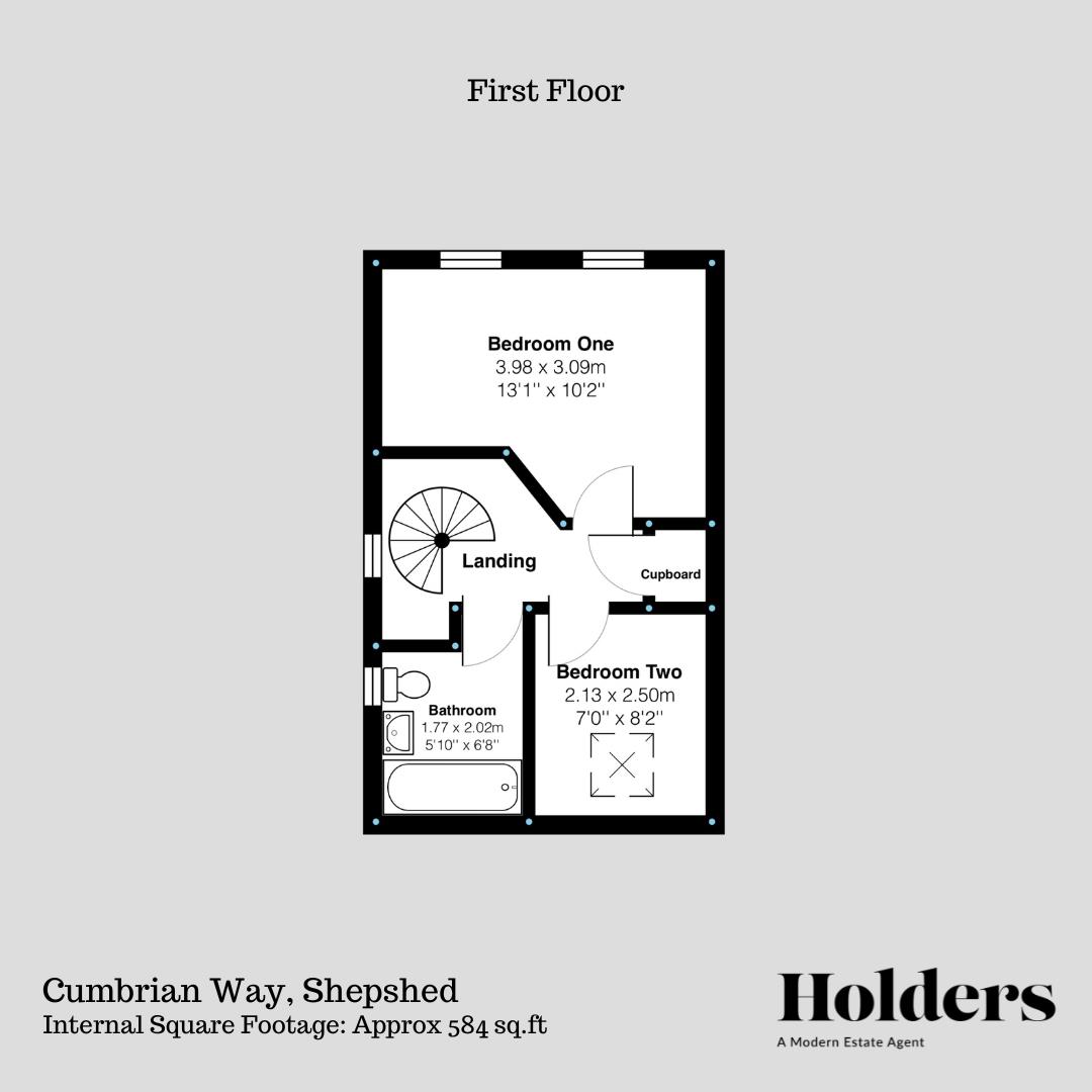 First Floor Floorplan for Cumbrian Way, Shepshed, Loughborough
