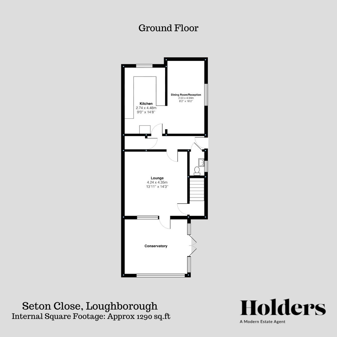 Ground Floor Floorplan for Seton Close, Loughborough