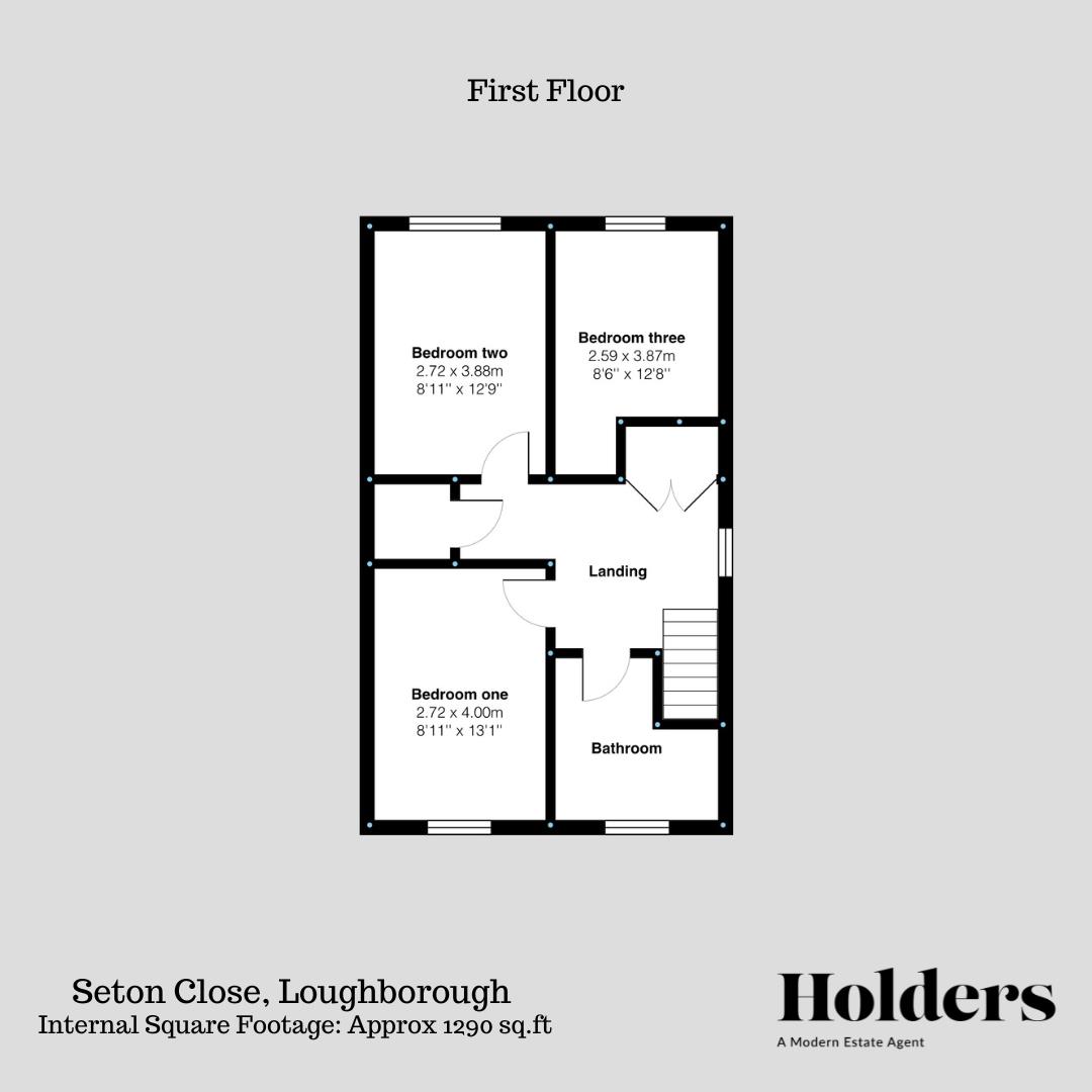 First Floor Floorplan for Seton Close, Loughborough